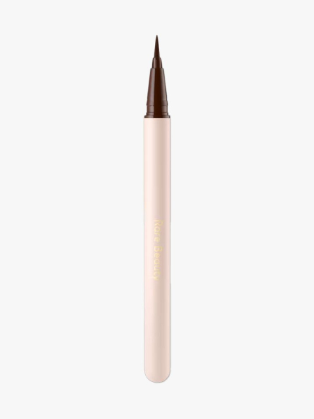 Rare Beauty Perfect Strokes Matte Liquid Liner in Brown in branded component on a light gray background