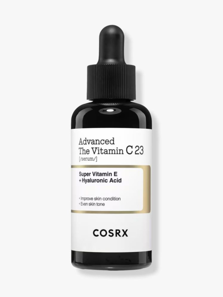 CosRx The Vitamin C 23 Serum black serum bottle on light gray background